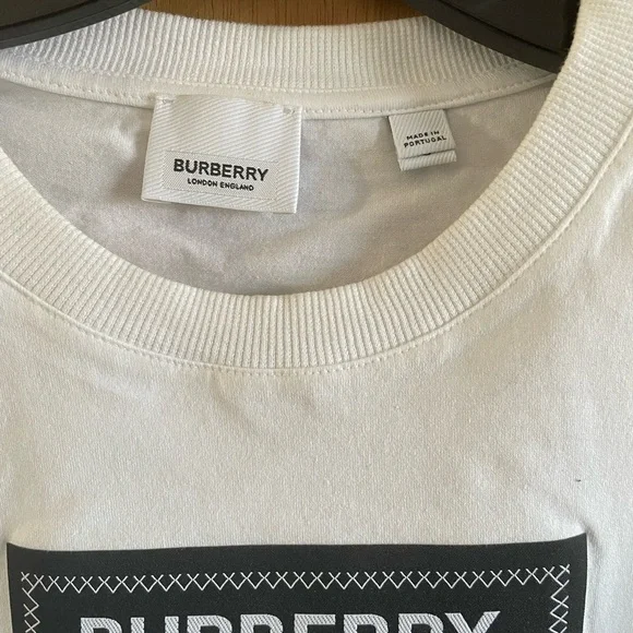 NWT BURBERRY Prorsum Label logo-patch White Tee 100% AUTHENTIC SIZE L - Picture 5 of 9